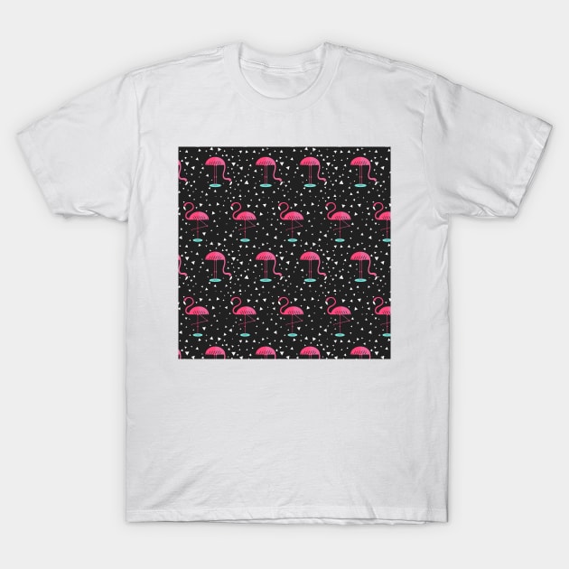 Contemporary Flamingo Parade T-Shirt by Makanahele